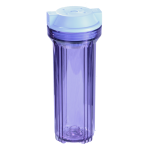 EG-14CB-LS 10” filter housing clear with light blue cap 1/4”