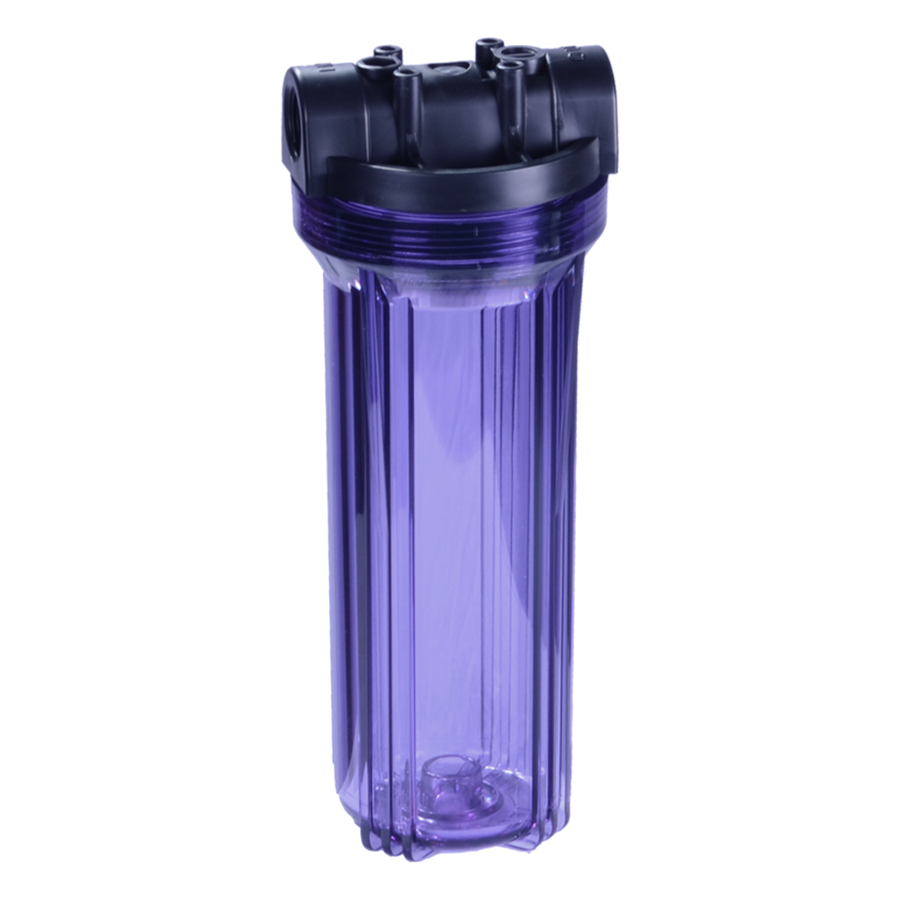 YT-14CB 10” housing clear with black cap 3/4”